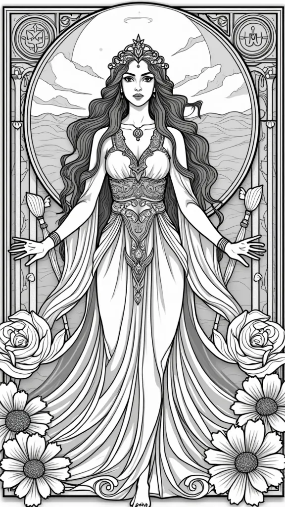 goddess coloring page